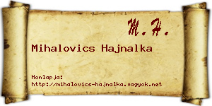 Mihalovics Hajnalka névjegykártya